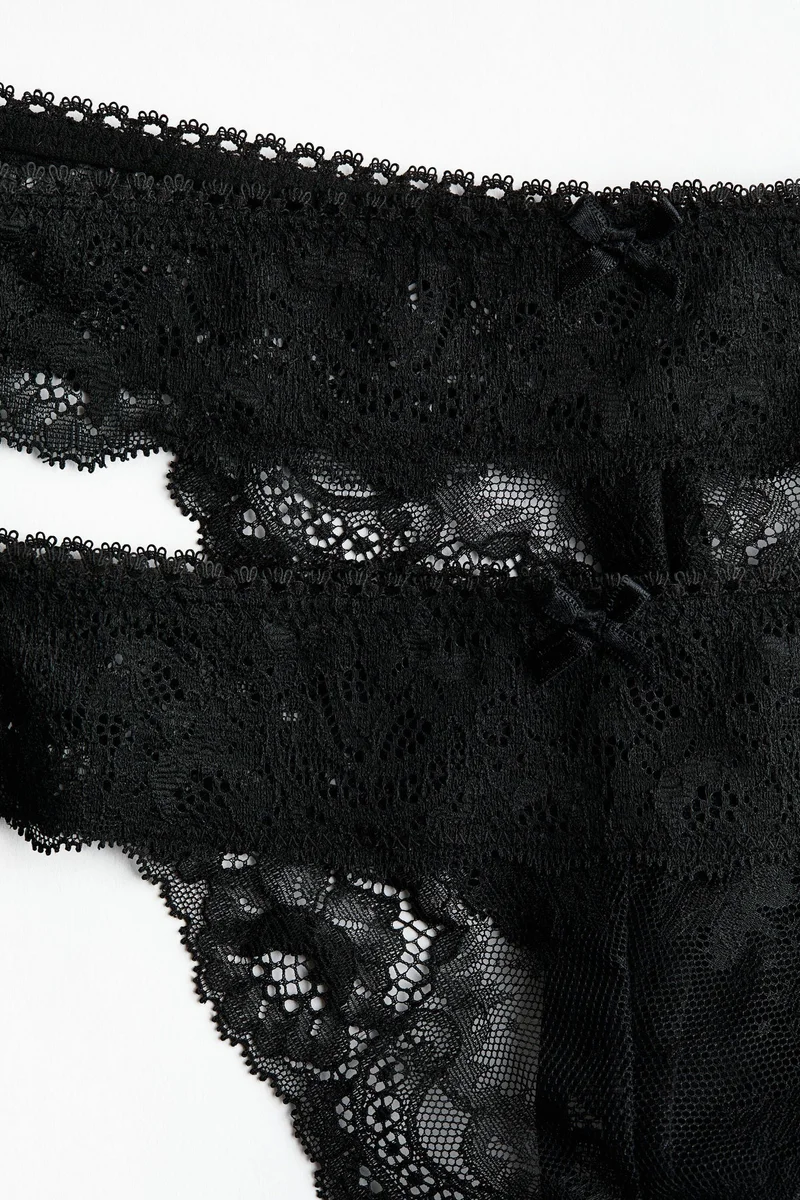 اتش اند ام سروال ثونغ من الدانتيل - عبوة من قطعتين