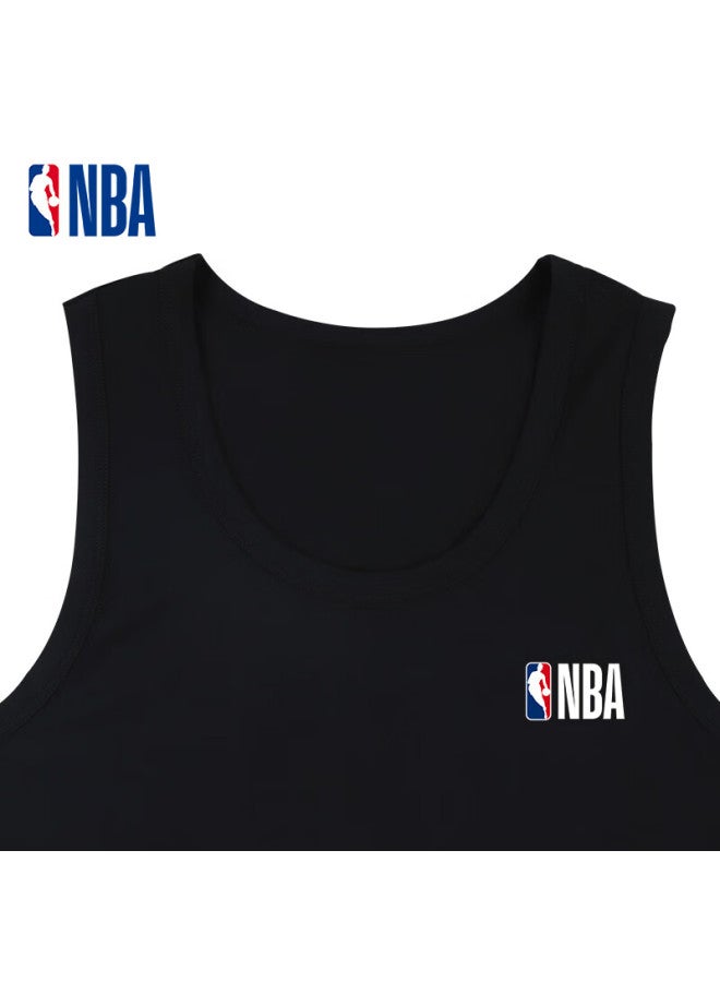 Nba Men's Solid Color Elastic Cotton Inner Tight-fitting Vest Slim Fit Basketball Sports Vest Sleeveless Base Set - Image 3