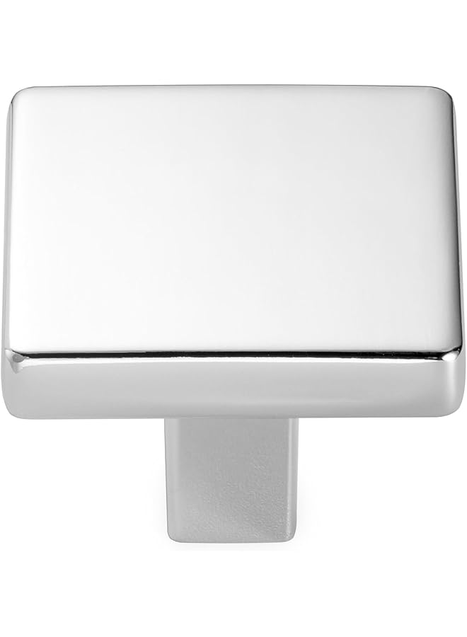 S-TOP Square Cabinet Knob - Chrome Pull Handle (31mm / 1.2 Inch), 10-Pack for Kitchen Cupboard Door, Bedroom Dresser Drawer, Bathroom Wardrobe Hardware - Image 1