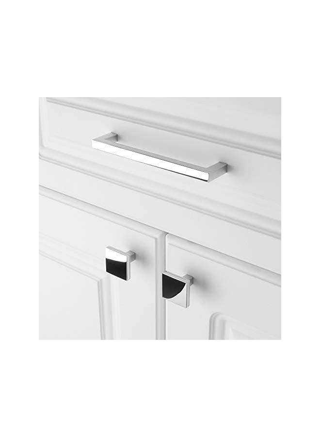 S-TOP Square Cabinet Knob - Chrome Pull Handle (31mm / 1.2 Inch), 10-Pack for Kitchen Cupboard Door, Bedroom Dresser Drawer, Bathroom Wardrobe Hardware - Image 2
