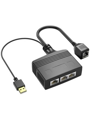 RJ45 Ethernet Splitter 1 to 2 Out, with USB Power Cable, RJ45 Internet Splitter Adapter 1000Mbps High Speed for Cat 5/5e/6/7/8 Cable, Support Two Devices Working Simultaneously - pzsku/Z41C4A66D6A2C8F8CAAC4Z/45/_/1722095773/67e63b12-518a-4cc8-b271-9ce35d6a94b9