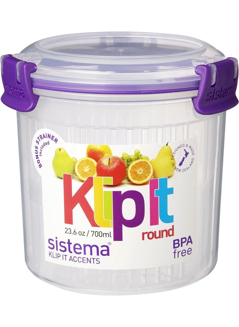 sistema KLIP IT Accents Round Food Storage Container, 700 ml  - Image 1