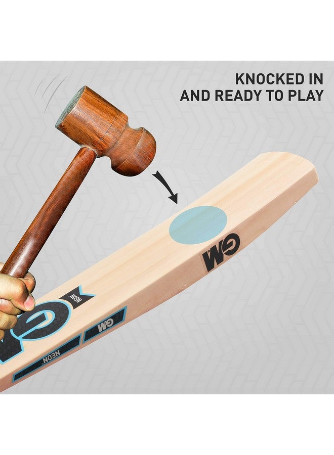 GM Neon 202 Kashmir Willow Cricket Bat for Leather Ball | Size-5 | Light Weight | Ready to Play| Free Cover| - Image 5
