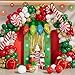 Grcypa 145Pcs Christmas Balloon Garland Arch Kit with Xmas Red White Green Gold Confetti Balloons Light Bulb Candy Cane Gift Box Foil Balloons for Christmas Party Decorations New Year Party Supplies - Image 2