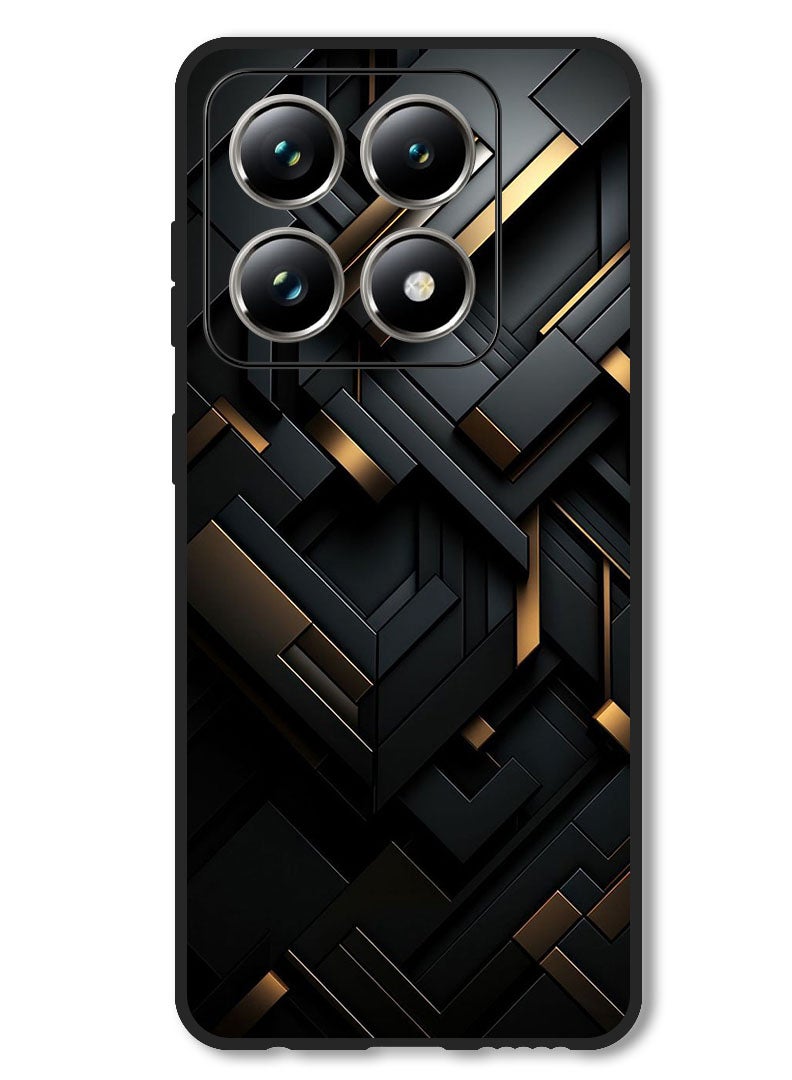 Theodor Case Compatible with Xiaomi 14T Pro Protection Shockproof Bumper Cover Black Dourado - Image 1