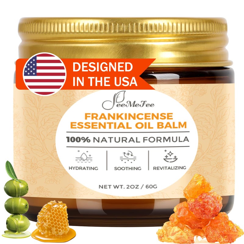 FeeMeFee Frankincense Balm 2oz, Frankincense Essential Oil with Myrrh for Soothing Relief, Muscle Relaxation, Boswellia Serrata, Olive Oil, Vitamin E, Moisturizer for Dry, Cracked Skin - Image 1