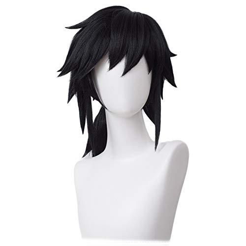 LABEAUTÉ Anime Black Cosplay Wigs for Giyuu Short Wig Halloween Wig Character Wig Cosplay Clothes for Demon Slayer: Kimetsu no Yaiba - Image 3
