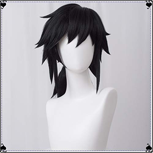 LABEAUTÉ Anime Black Cosplay Wigs for Giyuu Short Wig Halloween Wig Character Wig Cosplay Clothes for Demon Slayer: Kimetsu no Yaiba - Image 4