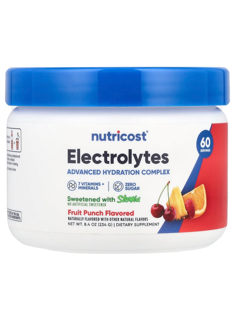 Nutricost Electrolytes, Advanced Hydration Complex, Fruit Punch, 8.4 oz (234 g)