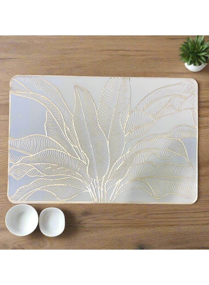 Elegant leather serving coasters, sized for trays and hot dishes, for the dining table, giving it a distinctive look - 2 pieces - Image 1