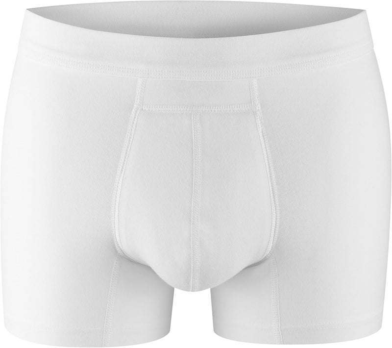 PROTECHDRY Washable & Reusable Urinary Incontinence Cotton Boxer Brief Underwear for Men, White Large 