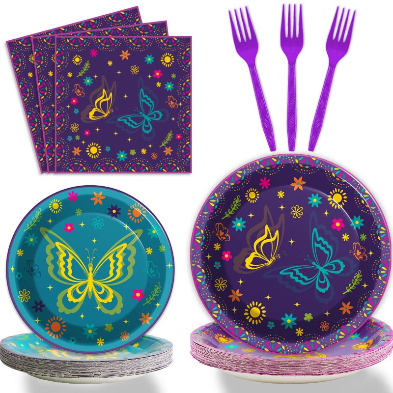 Wiooffen 96 Pcs Magic Movie Birthday Party Magic Movie Party Decoration For Birthday Party Tableware Set Magic Movie Party Paper Plate Napkin Fork 24 Guests