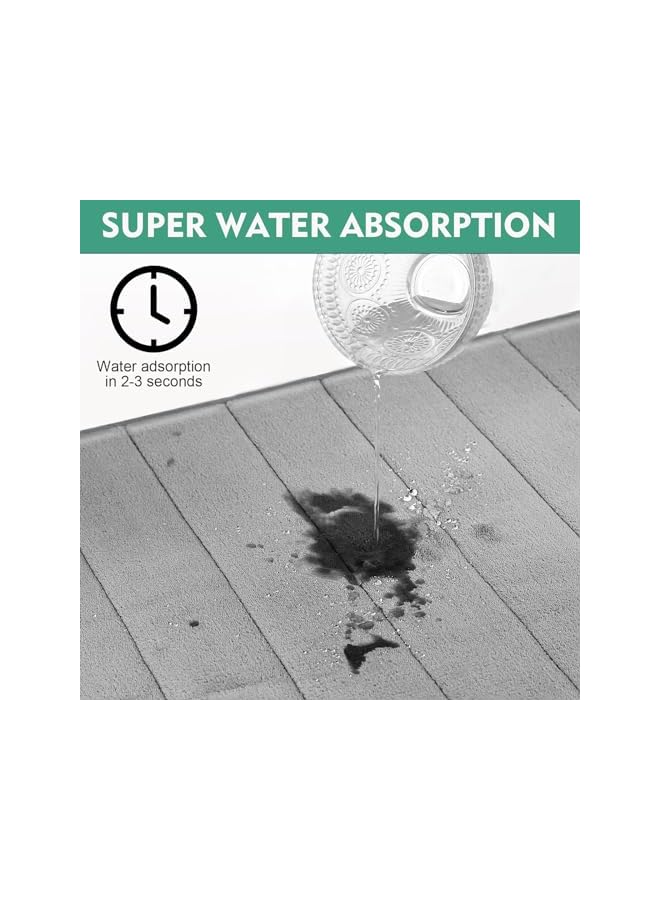 The Bros 2 Pack Bath Mat 40x60cm, Memory Foam Bath Mat Non Slip,Soft & Comfortable Bath Mat With Highly Absorbent Bathroom Mat Non Slip for Shower, Tub and Floor, Non Slip - Image 5