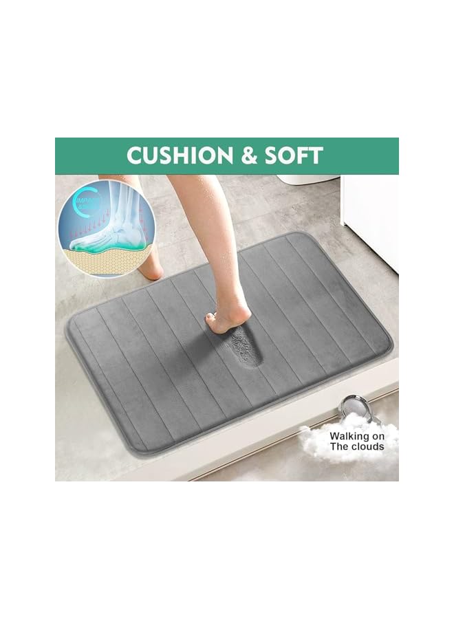 The Bros 2 Pack Bath Mat 40x60cm, Memory Foam Bath Mat Non Slip,Soft & Comfortable Bath Mat With Highly Absorbent Bathroom Mat Non Slip for Shower, Tub and Floor, Non Slip - Image 4