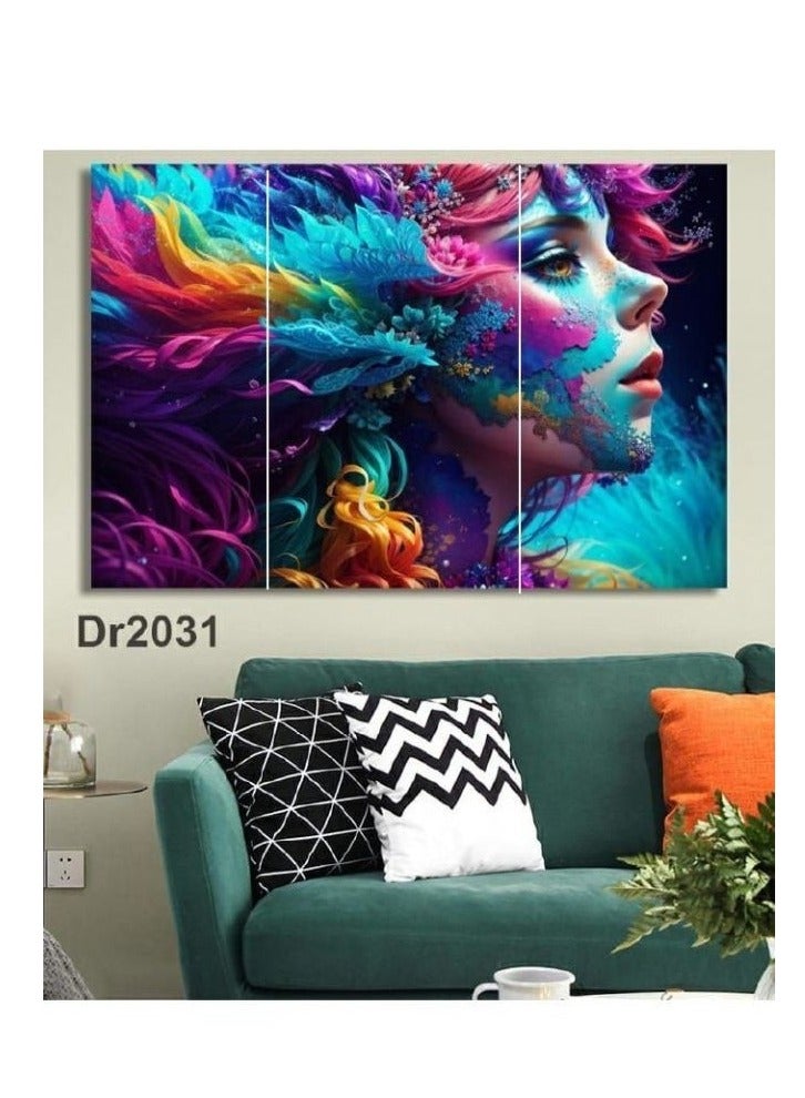 Tableau Wall Hanging High-quality digitally printed wall-mounted poster with a scratch-resistant and color-protective coating - 3pcs Multi color