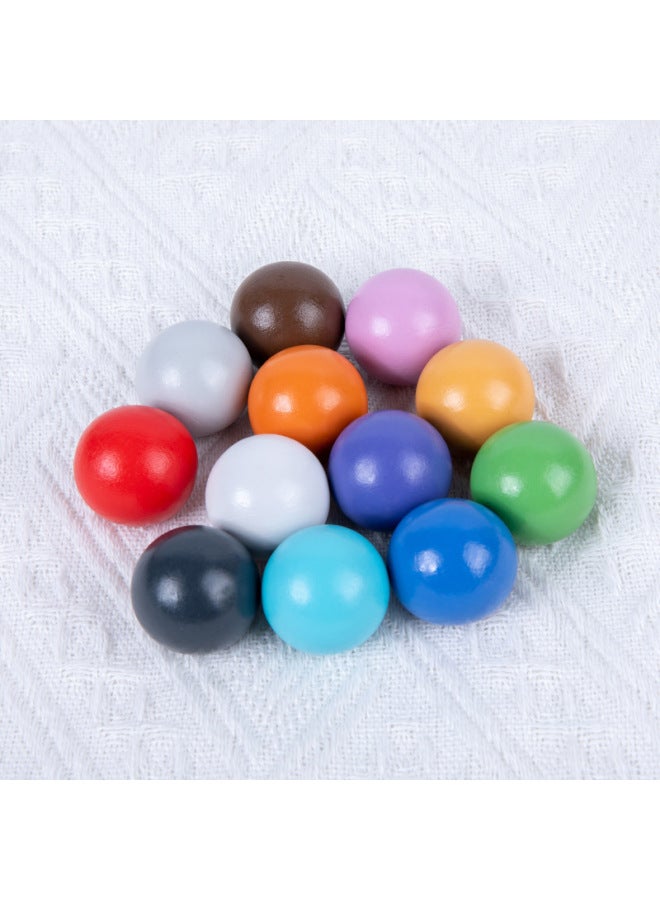 12-ball And Cup Color Classification Early Childhood Education Educational Enlightenment Cognition Multifunctional Desktop Game Toys-Color:Six-color Sorting Ball Belt Tray  - Image 3