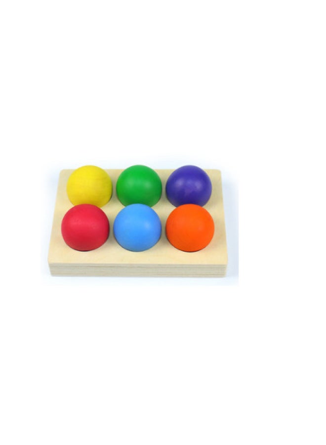 12-ball And Cup Color Classification Early Childhood Education Educational Enlightenment Cognition Multifunctional Desktop Game Toys-Color:Six-color Sorting Ball Belt Tray  - Image 1