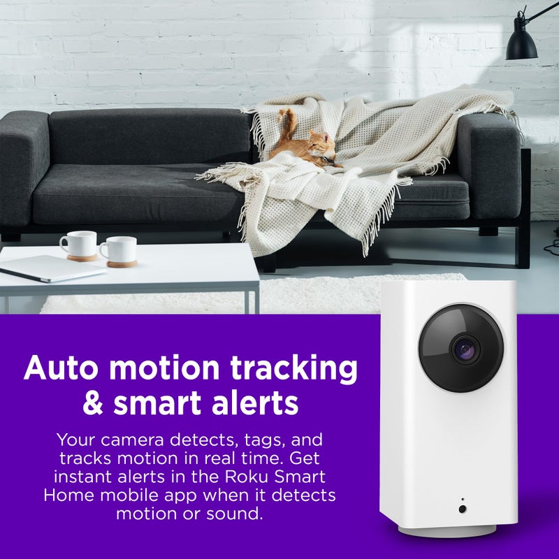 Roku Indoor Camera 360Â° for Home Security - Security Camera with 1080p HD Color Night Vision, Works with Alexa & Google, Motion Detection & Tracking - Pan & Tilt - 90-Day Subscription Included - Image 4