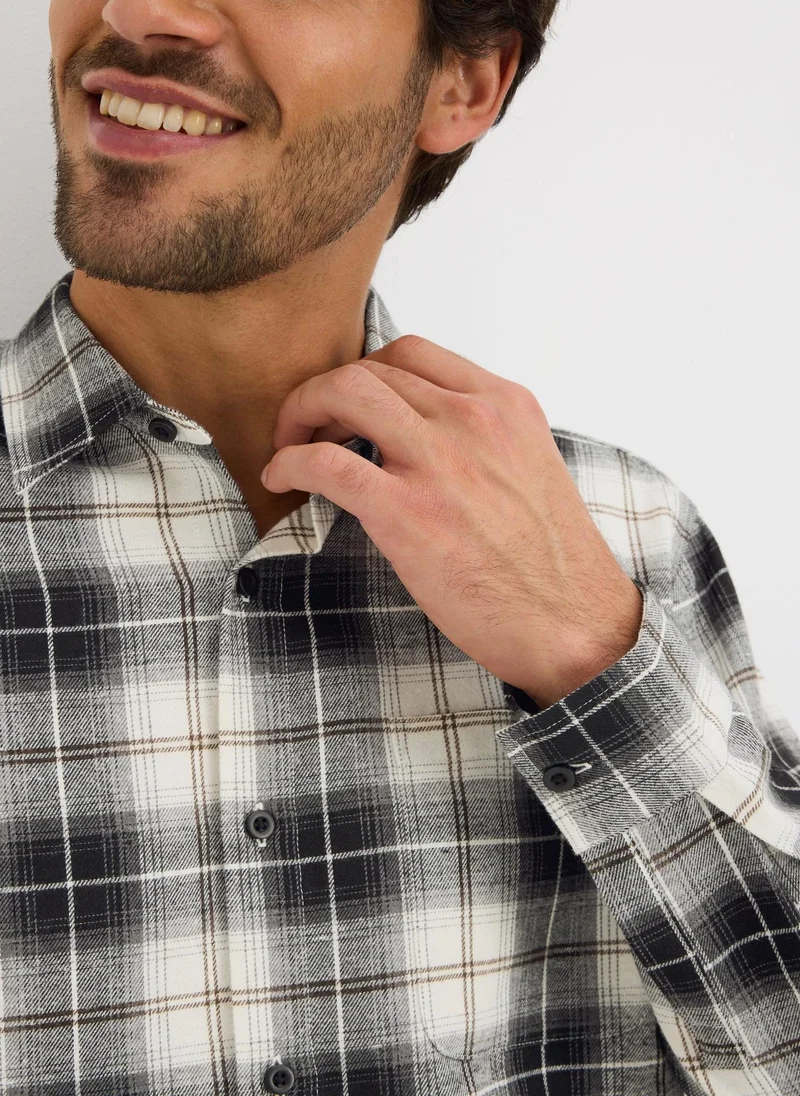 Matalan Charcoal Check Shirt