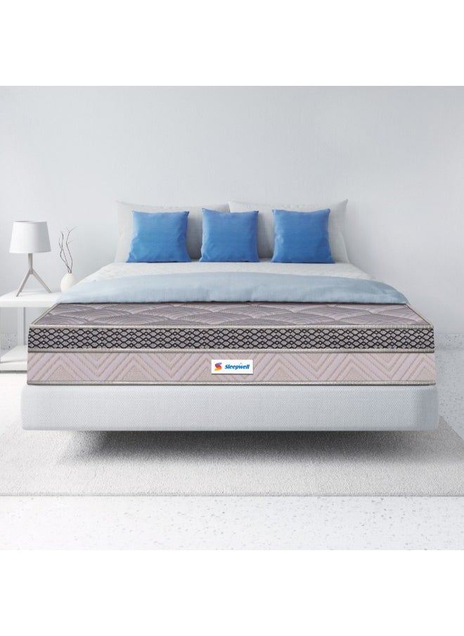 Sleepwell Fitrest Classic | Acuprofile PU Foam | King Bed Size | Medium Firm | Neem Fresche Technology | Anti Sag Mattress (200L x 180W x 20H cm) Thickness 20 cm 