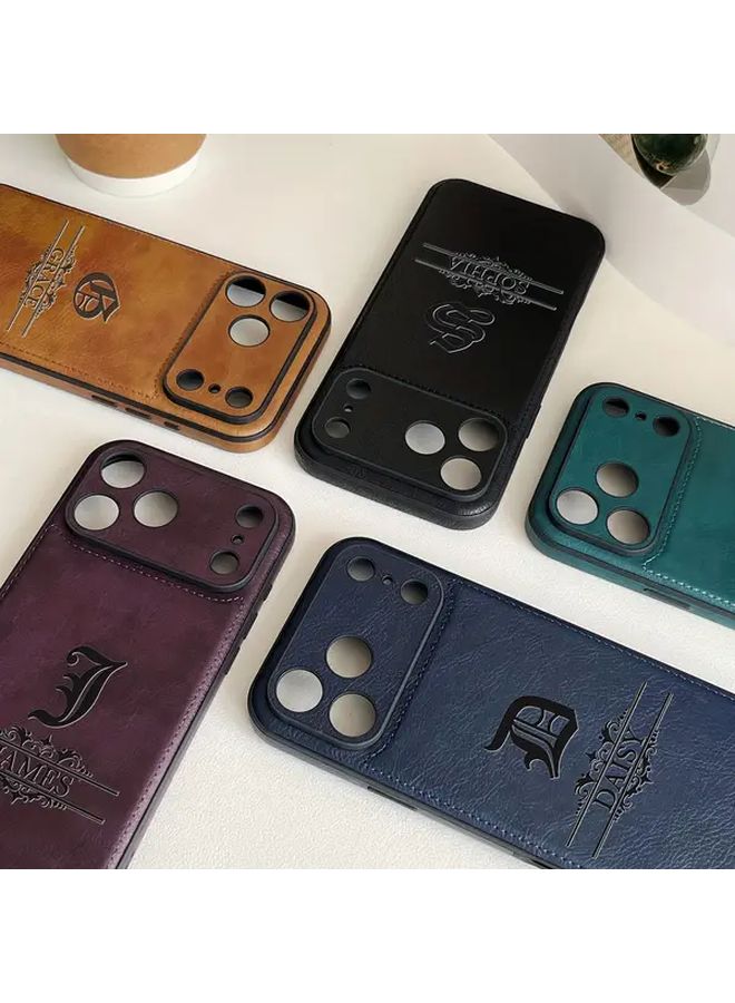 Custom Name Initial Laser Engraved Blue Phone Case For iPhone 14 Pro - Image 2