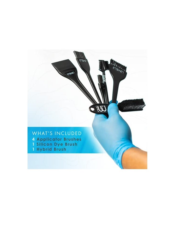 L3 - Tint Brush Set - Professional and Elegant Design - Use for Dye, Tint, and Color Needs - Comfortable and Polished Handle - Level Three Hair Color Brush - 6pc - Image 2