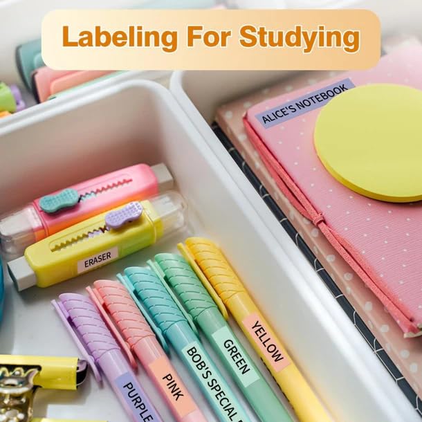 Phomemo D30 Continuous Labels, D35 Q30 Q31 Q32 Q30S Long Label Tape, Black on Lavender, White, Pink Long Sticker Thermal Paper Self-Adhesive D30 Label Tape, 15 x 6m (19/32 x 2367/32) Long Tape, 3-Roll - Image 5