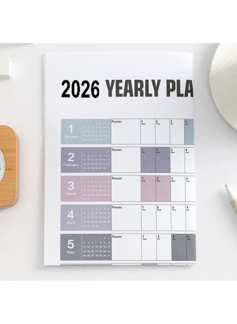 SYOSI تقويم حائط سنوي، مجموعة تنظيم مكتبي وحائطي مكونة من 10 قطع بتصميم عملي، مخطط منزلي مدرسي بسيط، جدول شهري وأسبوعي، مثالي للطلاب والمعلمين والعائلة، أبيض - Image 3