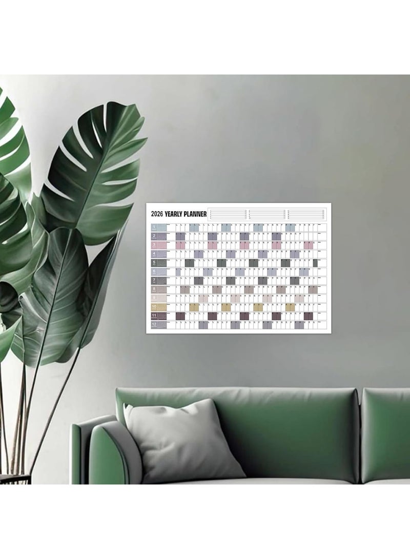 SYOSI تقويم حائط سنوي، مجموعة تنظيم مكتبي وحائطي مكونة من 10 قطع بتصميم عملي، مخطط منزلي مدرسي بسيط، جدول شهري وأسبوعي، مثالي للطلاب والمعلمين والعائلة، أبيض - Image 5