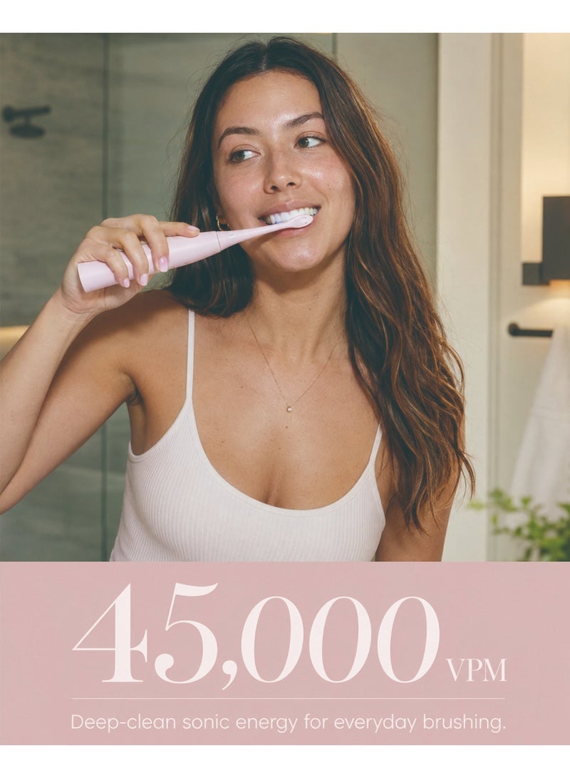 MySmile DY156 Electric Toothbrush for Adults, Rechargeable Sonic Battery Toothbrush Portable with 3 Brush Heads, 2 Mins 5 Modes Smart Timer, 45000VPM, One Charge for 60 Days (Pink, M) & MySmile DY156 Electric Toothbrush for Adults, Rechargeable Sonic Battery Toothbrush Portable with 3 Brush Heads, 2 Mins 5 Modes Smart Timer, 45000VPM, One Charge for 60 Days (Gray, M) Bundle - Image 4