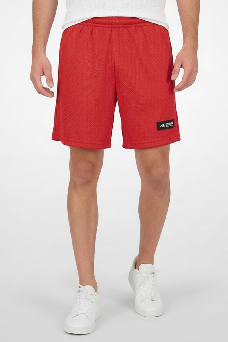 Adidas شورتات كرة السلة الرياضية للرجال بطول 9 إنش، أحمر - Image 1