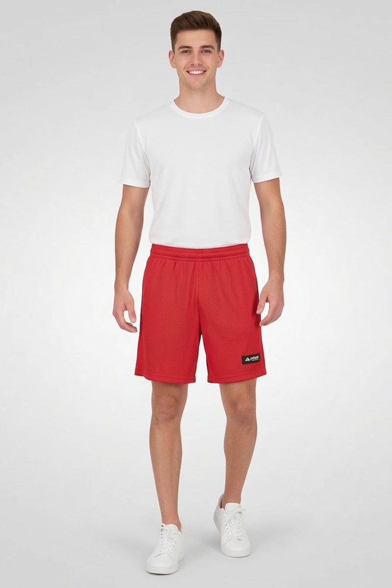 Adidas شورتات كرة السلة الرياضية للرجال بطول 9 إنش، أحمر - Image 2