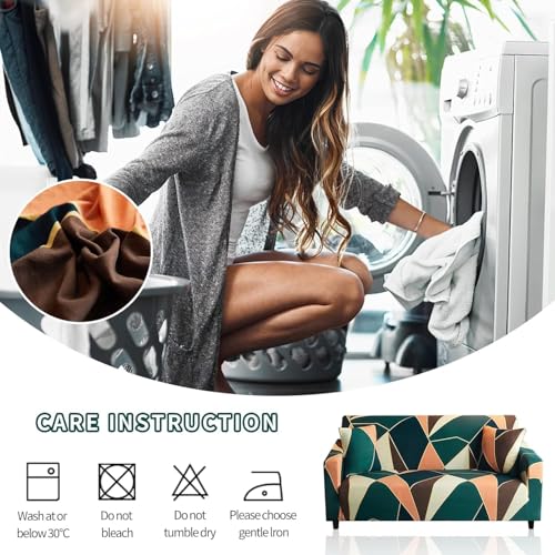 Outlay Home Gorgeous Printed | Fully Covered, Stretchable & Non-Slip Elastic Slipcover Protector Sofa Cover (Multicheck, 5 Seater (3+1+1) Sofa Cover) - Image 3