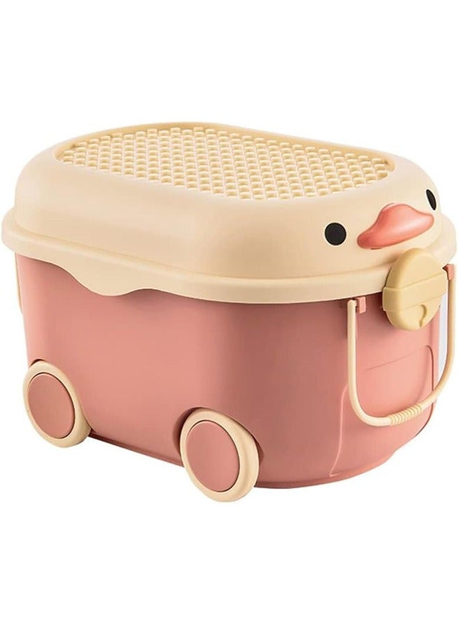 JCB CHIC Children's Toy Storage Box Stackable Toy Organizer with Wheels and Handle,Large Kids Toy Chest,Animal Toy Storage Organizer/Bin/Box/Basket/Trunk for Toddler  - Image 1