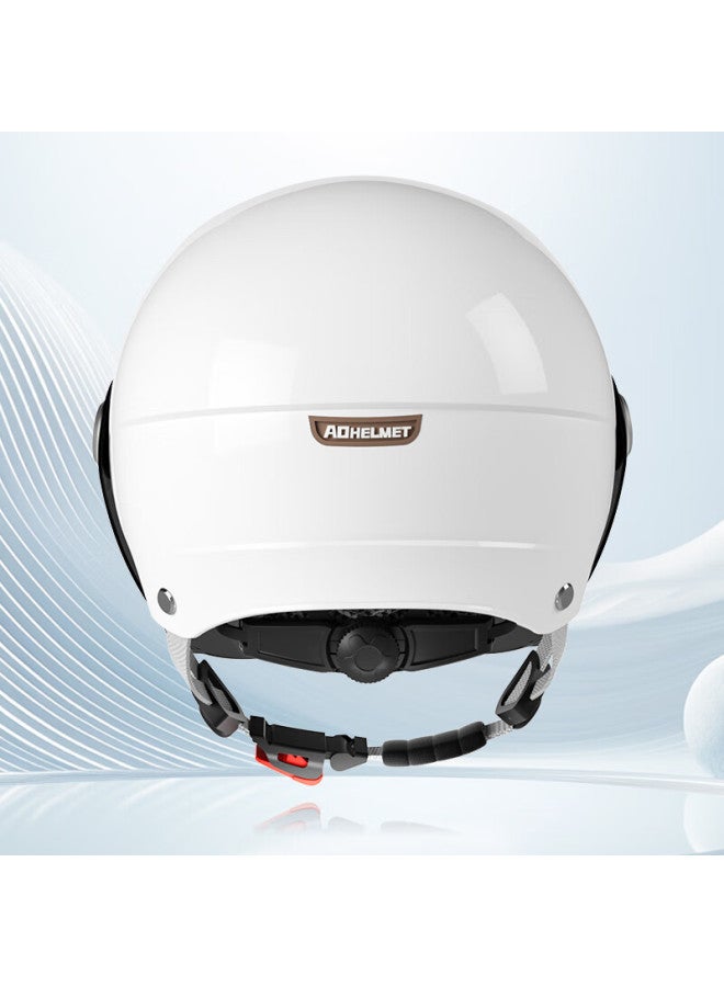 Ad New National Standard Electric Bicycle Helmet, 3c Certified, Motorcycle And Electric Scooter Half Helmet, Summer Sun Protection, Lightweight Safety Helmet, All-season Universal, A2 Snow White, Uni Style - Image 3