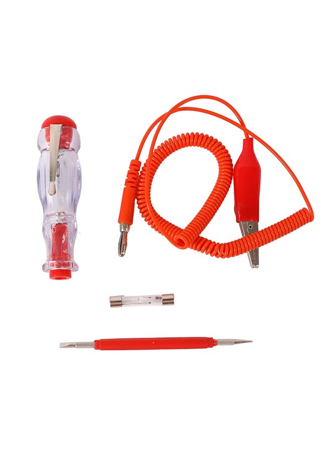 LAWAZIM Automotive Circuit Tester -Transparent & Red- Analog Car Electrical Tester with Light Indicator and Insulated Grip Alligator Clip - DIY Troubleshooting Vehicle Maintenance Professional Repair  - Image 1