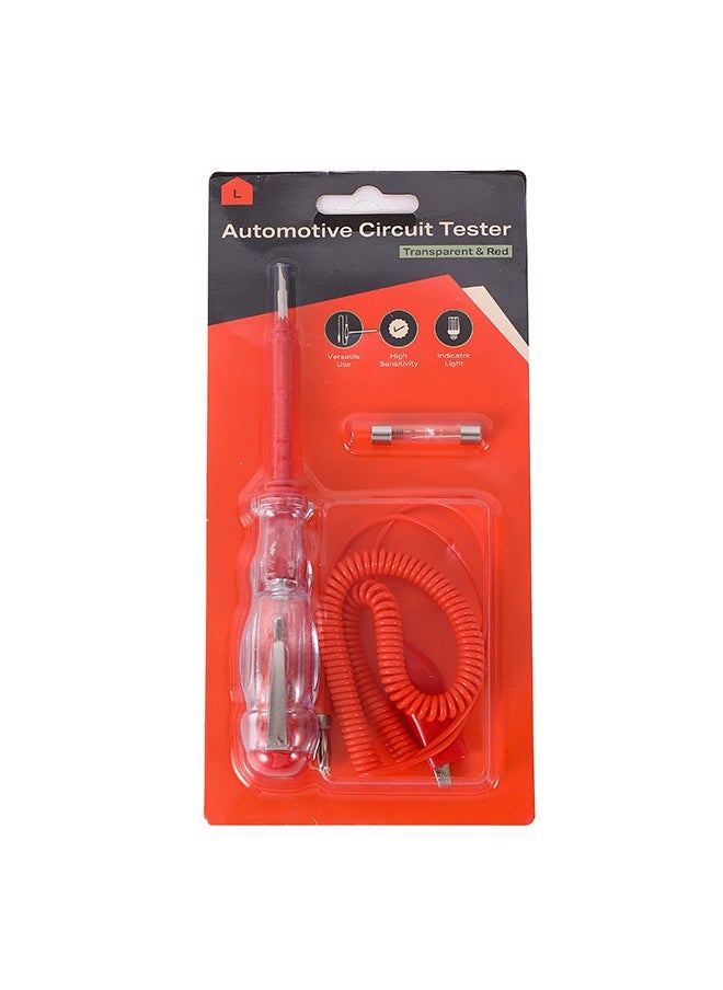 LAWAZIM Automotive Circuit Tester -Transparent & Red- Analog Car Electrical Tester with Light Indicator and Insulated Grip Alligator Clip - DIY Troubleshooting Vehicle Maintenance Professional Repair  - Image 4