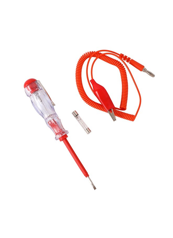 LAWAZIM Automotive Circuit Tester -Transparent & Red- Analog Car Electrical Tester with Light Indicator and Insulated Grip Alligator Clip - DIY Troubleshooting Vehicle Maintenance Professional Repair  - Image 2