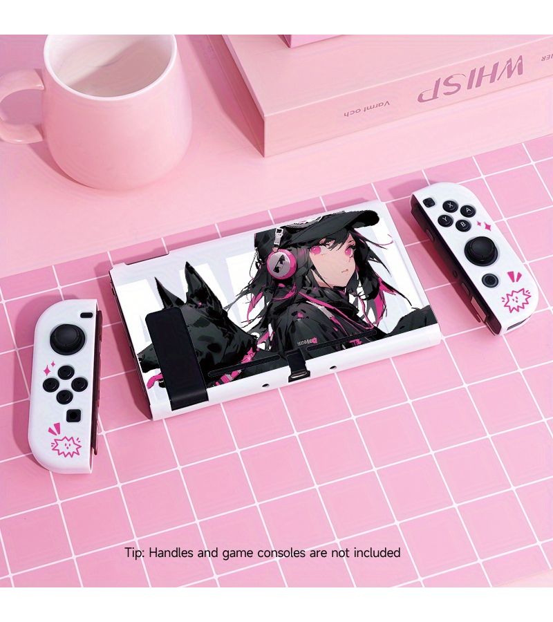 غطاء حماية أبيض ناعم من TPU لجهاز Switch OLED بتصميم محمول وغطاء قابل للفصل - Image 3