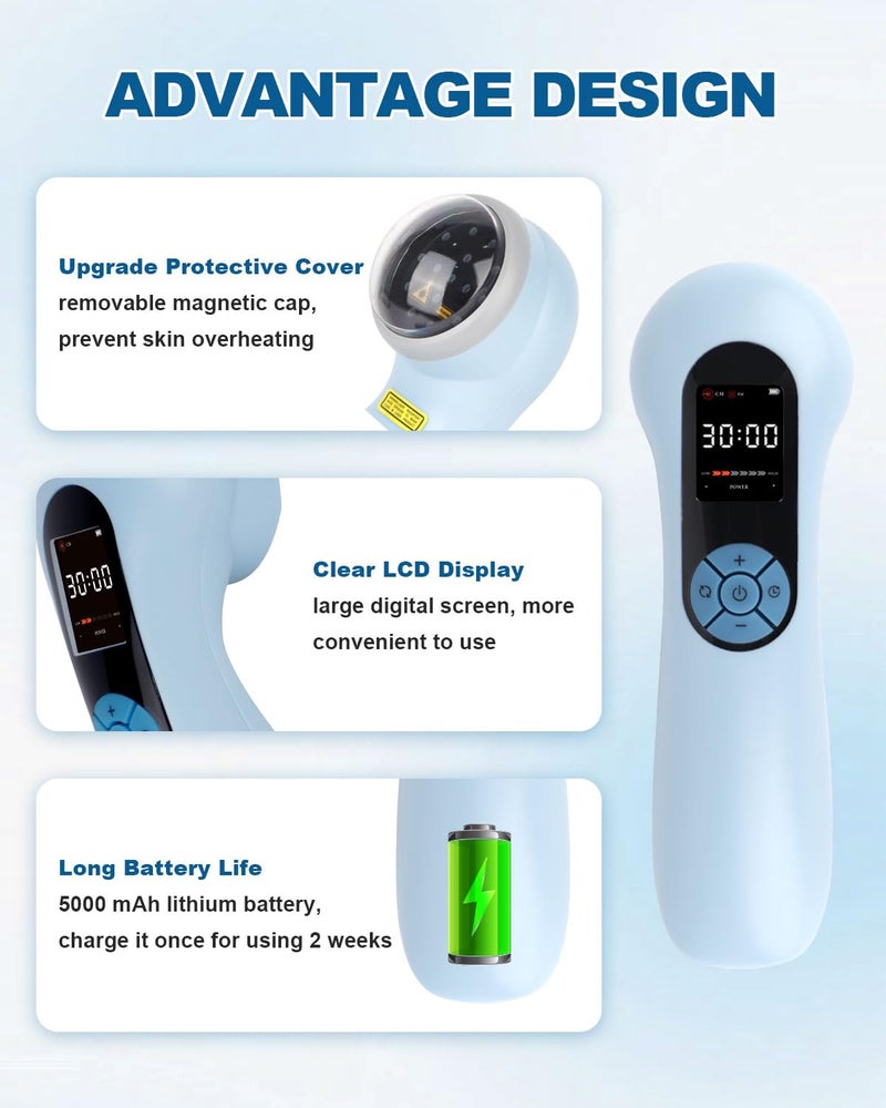 BETISBE LLLT Cold Laser Therapy Device with Protective Magnetic Cover, 5 * 808nm & 10 * 650nm Human/Vet Handheld Infrared Red Light Therapy, Pet Dogs Treatment Device for Muscle Pain Relief & Improve Healing - Image 4