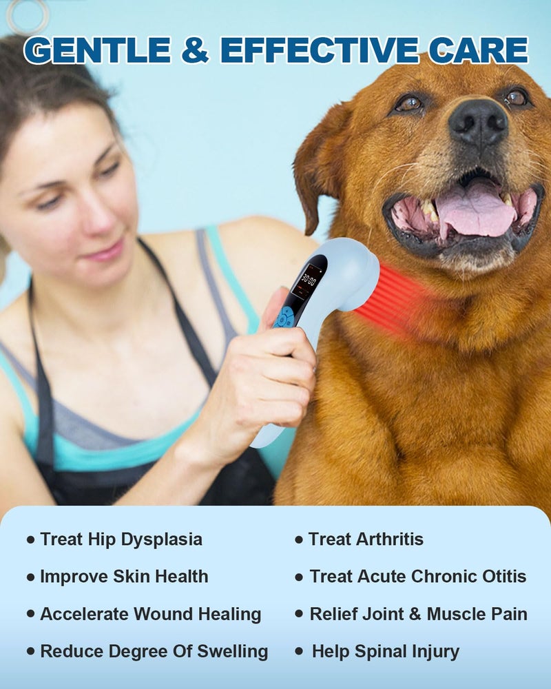 BETISBE LLLT Cold Laser Therapy Device with Protective Magnetic Cover, 5 * 808nm & 10 * 650nm Human/Vet Handheld Infrared Red Light Therapy, Pet Dogs Treatment Device for Muscle Pain Relief & Improve Healing - Image 2