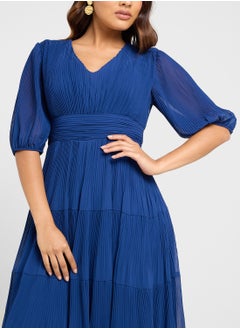 ELLA Tiered Dress With Puff Sleeves  - Image 3