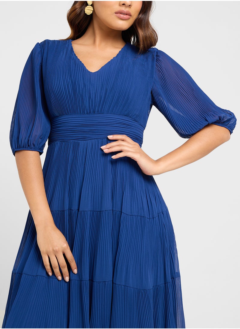 ELLA Tiered Dress With Puff Sleeves  - Image 3