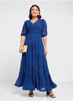 ELLA Tiered Dress With Puff Sleeves  - Image 4