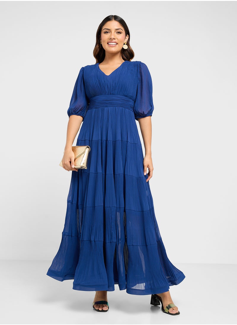 ELLA Tiered Dress With Puff Sleeves  - Image 4