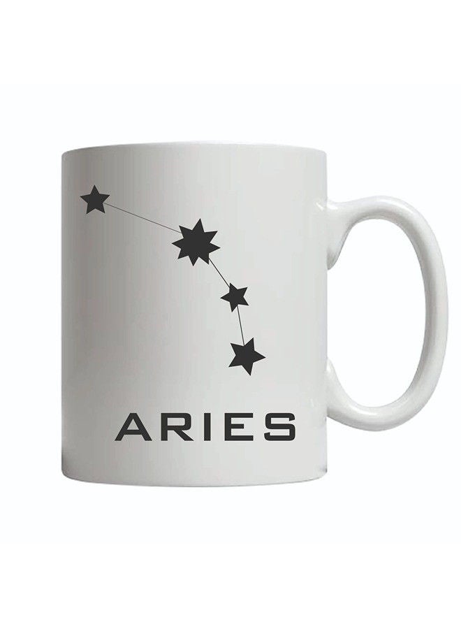 Giftmate Aries Zodiac Sign Printed Ceramic Tea and Coffee Mug 320ml - Image 1
