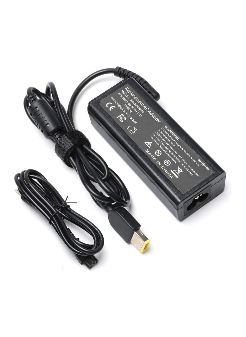 Generic - 20V 2.25A AC Adapter Laptop Charger Replacement for Lenovo USB ADLX45NLC3A ADLX45NCC3A ADLX45NDC3A ADLX45NCC2A ADLX45NLC2A 45N0289 45N0290 45N0294 0B47030 0C19880 36200245 Power Cord - Image 1