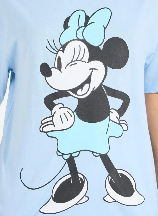 Styli Oversized Minnie Mouse Graphic Print T-Shirt