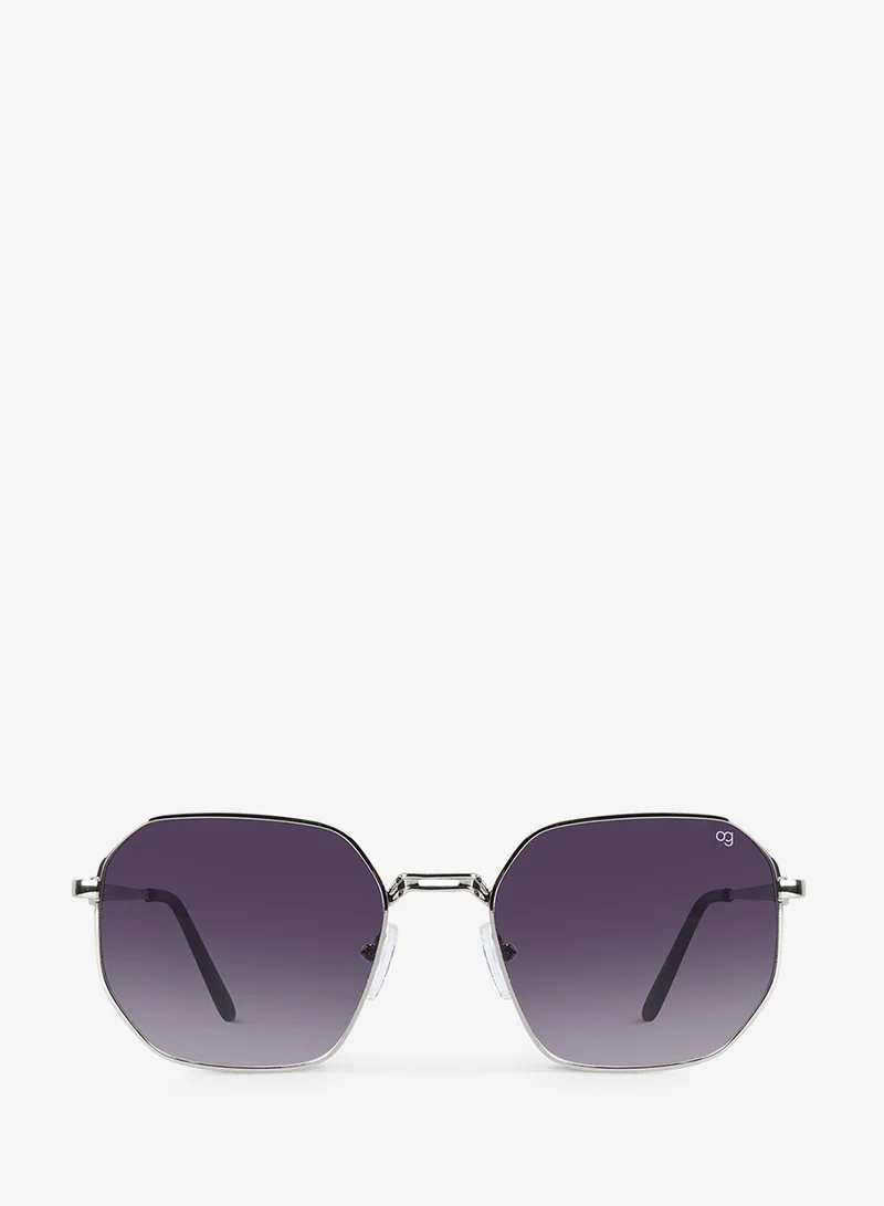 Woggles  UV- Protected  Silver Hexagonal Sunglasses  | Best Price UAE