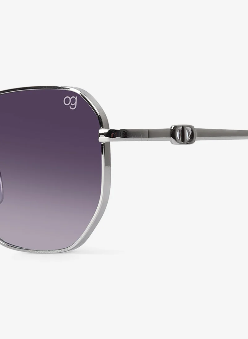 Woggles  UV- Protected  Silver Hexagonal Sunglasses  | Best Price UAE
